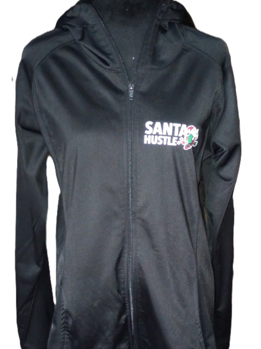 Leslie Jordan Women's M Black Santa Hustle Christmas Hoodie